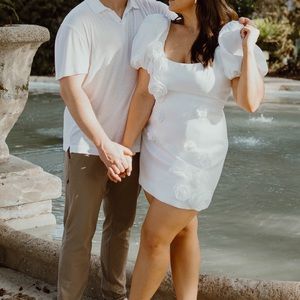 Worn once Selena mini dress white by lovers & friends off revolve!